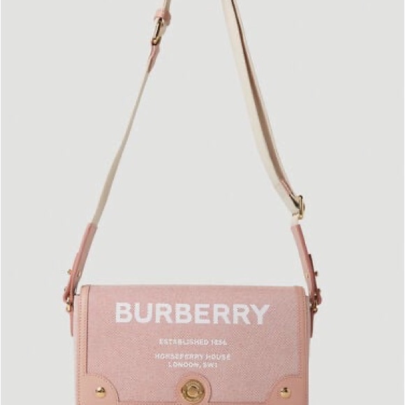 Medium Note Canvas Crossbody Bag Red Dusty Pink 'Horseferry' Bag New - Picture 11 of 13